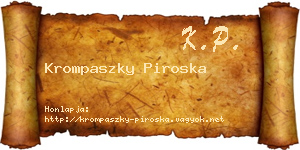 Krompaszky Piroska névjegykártya